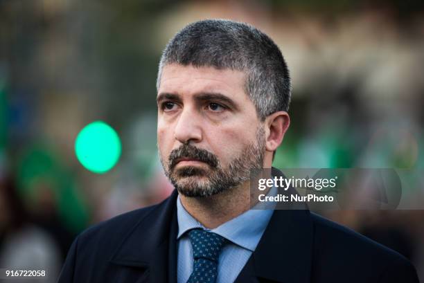 The national secretary and premier candidate of CasaPound Italia for the upcoming policies of 4 March 2018, Simone Di Stefano during the...