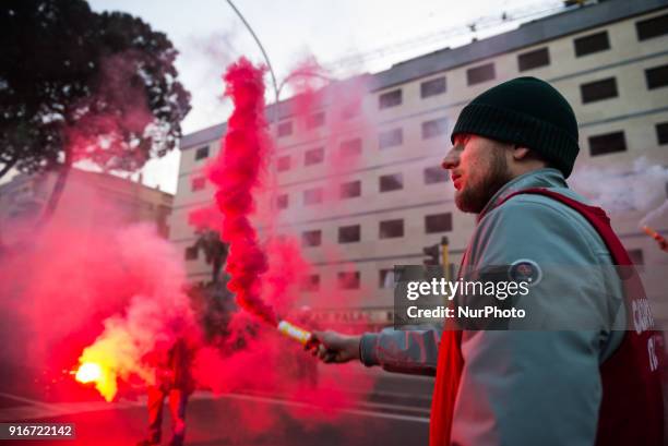 The far-right movement Casapound marched in Rome, Italy, Saturday, February 10, 2018 to remember the 'Foibe' massacres of Italians in northeast...