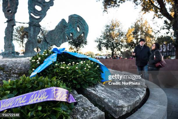 The far-right movement Casapound marched in Rome, Italy, Saturday, February 10, 2018 to remember the 'Foibe' massacres of Italians in northeast...