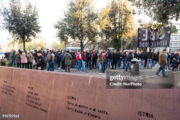 The far-right movement Casapound marched in Rome, Italy, Saturday, February 10, 2018 to remember the 'Foibe' massacres of Italians in northeast...