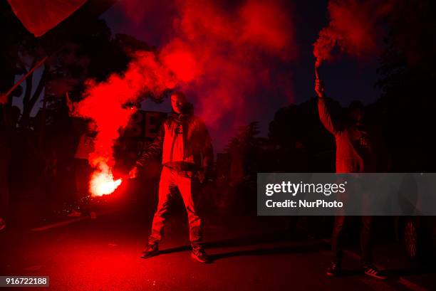 The far-right movement Casapound marched in Rome, Italy, Saturday, February 10, 2018 to remember the 'Foibe' massacres of Italians in northeast...