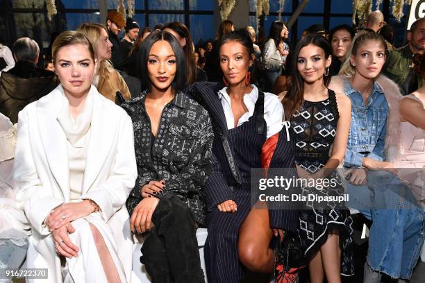 Kate Upton, Jourdan Dunn, Maya Jama and Victoria Justice attends the Jonathan Simkhai fashion show during New York Fashion Week: The Shows at Gallery...