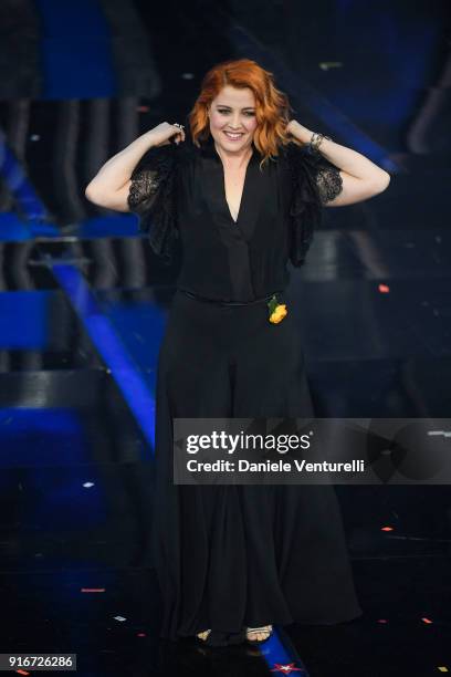 Noemi attends the closing night of the 68. Sanremo Music Festival on February 10, 2018 in Sanremo, Italy.