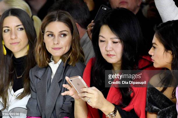 Olivia Palermo and Susan Shin attend the Taoray Wang fashion show during New York Fashion Week: The Shows at Gallery II at Spring Studios on February...