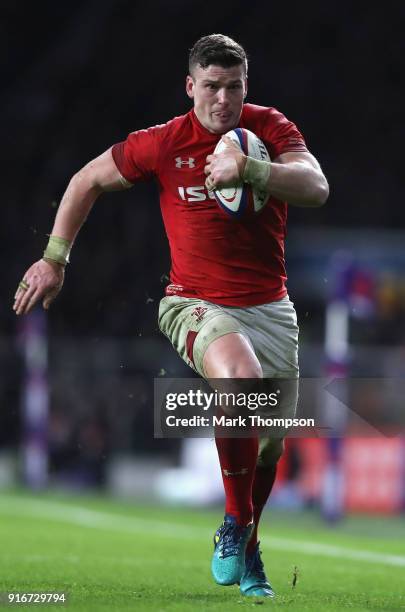 Scott Williams of Wales in action during the NatWest Six Nations round two match between England and Wales at Twickenham Stadium on February 10, 2018...