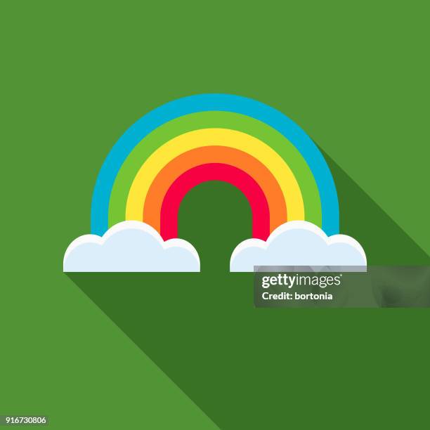 bildbanksillustrationer, clip art samt tecknat material och ikoner med rainbow flat design st. patrick's day-ikonen - regnbåge