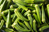 Raw Green Organic Okra Vegetables