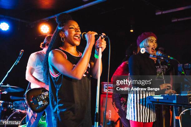 Ninja of The Go! Team performs at The Wardrobe on February 10, 2018 in Leeds, England.