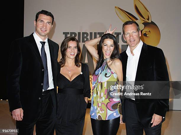 Katarina Witt, Wladimir Klitschko, Countess Mariella von Faber-Castell Ahrens and Henry Maske attend the after show party to 'Tribute To Bambi 2009'...