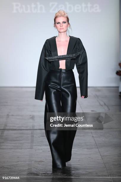 Model walks the runway for Ruth Zabetta Couture during the CAAFD Emerging Designer Collective at New York Fashion Week: The Shows at at Industria...