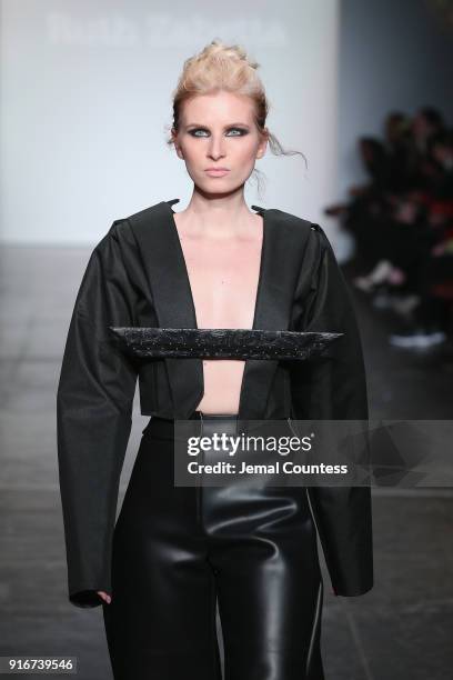 Model walks the runway for Ruth Zabetta Couture during the CAAFD Emerging Designer Collective at New York Fashion Week: The Shows at at Industria...