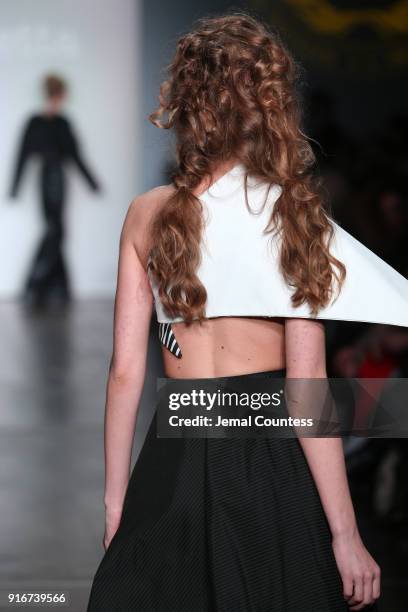 Model walks the runway for Ruth Zabetta Couture during the CAAFD Emerging Designer Collective at New York Fashion Week: The Shows at at Industria...