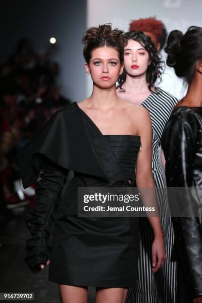 Models walk the runway for Ruth Zabetta Couture during the CAAFD Emerging Designer Collective at New York Fashion Week: The Shows at at Industria...