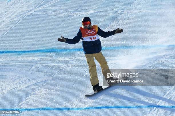 Seppe Smits of Belgium reacts during the Snowboard Men's Slopestyle Final on day two of the PyeongChang 2018 Winter Olympic Games at Phoenix Snow...