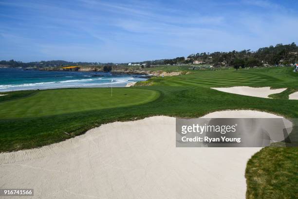 Scenic view of the 10th hole during the third round of the AT&T Pebble Beach Pro-Am at Pebble Beach Golf Links, on February 10, 2018 in Pebble Beach,...