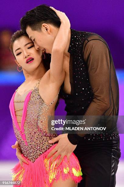 China's Wang Shiyue and China's Liu Xinyu compete in the figure skating team event ice dance short dance during the Pyeongchang 2018 Winter Olympic...