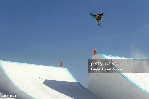 Seppe Smits of Belgium competes during the Snowboard Men's Slopestyle Final on day two of the PyeongChang 2018 Winter Olympic Games at Phoenix Snow...