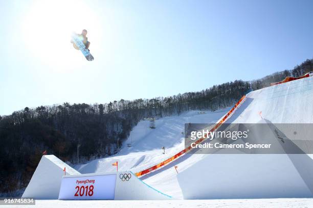 Seppe Smits of Belgium competes during the Snowboard Men's Slopestyle Final on day two of the PyeongChang 2018 Winter Olympic Games at Phoenix Snow...