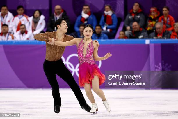 Maia Shibutani and Alex Shibutani of the United States compete in the Figure Skating Team Event - Ice Dance - Short Dance on day two of the...