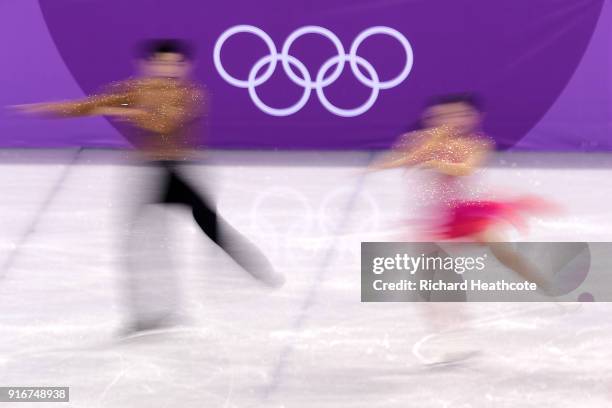 Maia Shibutani and Alex Shibutani of the United States compete in the Figure Skating Team Event - Ice Dance - Short Dance on day two of the...