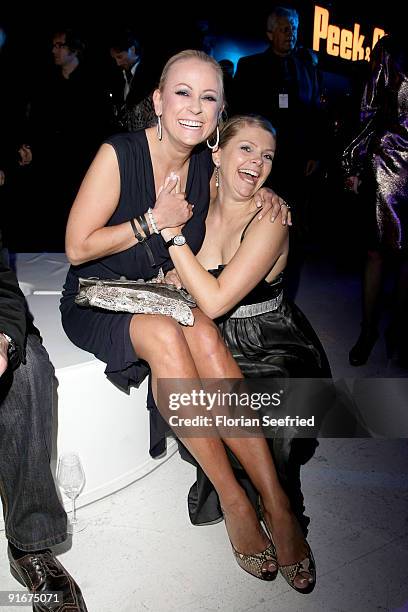 Actress Jenny Elvers-Elbertzhagen and actress Anne-Sophie Briest attend the Tribute To Bambi 2009 party at the station on October 9, 2009 in Berlin,...
