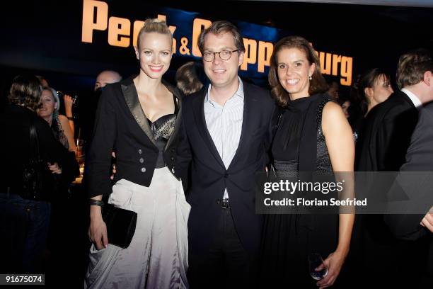 Model Franziska Knuppe and CEO Peek and Cloppenburg Dr. Adrian Kiehn and Kerstin Pooth attend the Tribute To Bambi 2009 party at the station on...