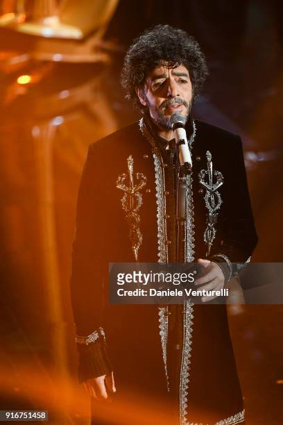 Max Gazze attend the closing night of the 68. Sanremo Music Festival on February 10, 2018 in Sanremo, Italy.