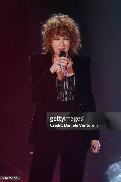 Fiorella Mannoia attends the closing night of the 68. Sanremo Music Festival on February 10, 2018 in Sanremo, Italy.