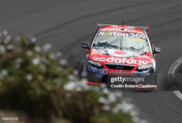 Craig Lowndes drives the Team Vodafone Ford during pratice for the Bathurst 1000, which is round 10 of the V8 Supercars Championship Series at Mount...