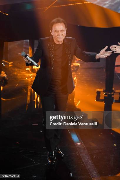 Roby Facchinetti attends the closing night of the 68. Sanremo Music Festival on February 10, 2018 in Sanremo, Italy.