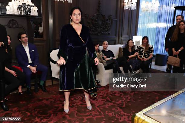 Model takes part in the Jasmine Chong x GBGH Fall 2018 New York Fashion Week Presentation at Baccarat Hotel on February 10, 2018 in New York City.