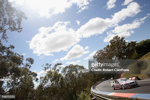 Jason Richards drives the Brad Jones Racing Holden during pratice for the Bathurst 1000, which is round 10 of the V8 Supercars Championship Series at...