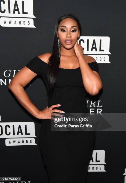 Jasmine Luv attends BET's Social Awards 2018 - It Girls Welcome Dinner on February 10, 2018 in Atlanta, Georgia.