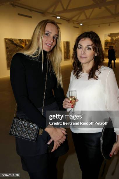 Hella Pohl and Marta Gnyp attend the "Fur Andrea Emo" Anselm Kiefer's Exhibition at Thaddeus Ropac Gallery on February 10, 2018 in Paris, France.