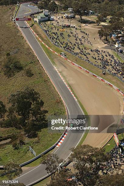 An aerial view of part of the circuit know as McPhillamy Park during pratice for the Bathurst 1000, which is round 10 of the V8 Supercars...