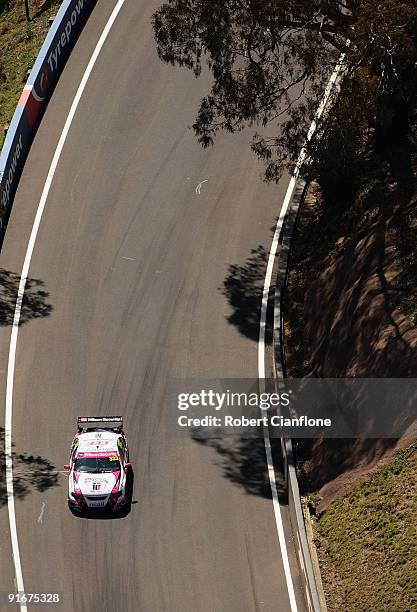 Leanne Tander drives the Wilson Security Racing Ford during practice for the Bathurst 1000, which is round 10 of the V8 Supercars Championship Series...