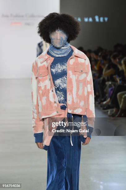 Model walks the runway for Ka Wa Key at Asia Fashion Collection during New York Fashion Week: The Shows Gallery II at Spring Studios on February 10,...