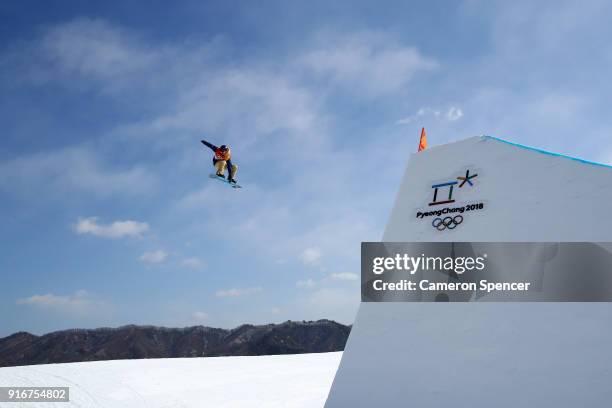 Seppe Smits of Belgium competes during the Snowboard Men's Slopestyle Final on day two of the PyeongChang 2018 Winter Olympic Games at Phoenix Snow...