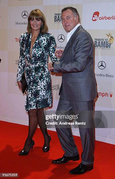Franziska van Almsick and Juergen B. Harder arrive for the 'Tribute To Bambi 2009' at The Station on October 9, 2009 in Berlin, Germany.