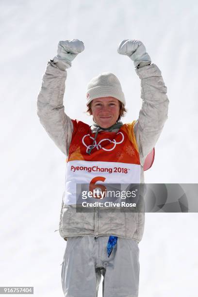 Gold medalist Redmond Gerard of the United States poses during the victory ceremony for the Snowboard Men's Slopestyle Final on day two of the...