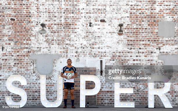 Christian Lealiifano of the Brumbies poses for a photo during the 2018 Super Rugby Season Launch at Brisbane Powerhouse on February 11, 2018 in...