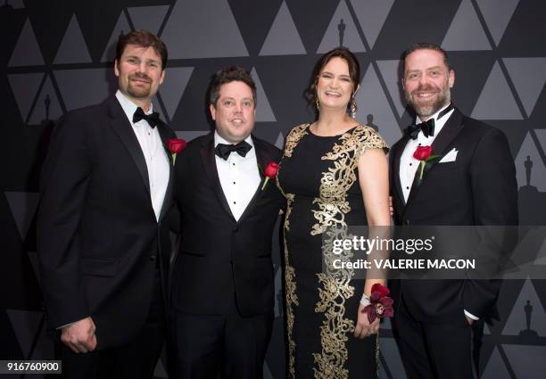 Jeff White, Mike Jutan, Rachel Rose, and Jason Smith arrive for the Academy of Motion Picture Arts and Sciences' Scientific and Technical Awards...