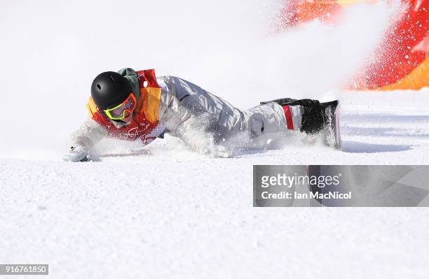 Redmond Gerard of United States celebrates after his final run during the Snowboard Men's Slopestyle Final on day two of the PyeongChang 2018 Winter...