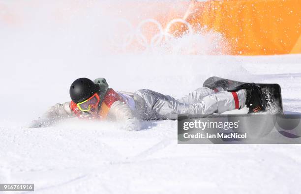 Redmond Gerard of United States celebrates after his final run during the Snowboard Men's Slopestyle Final on day two of the PyeongChang 2018 Winter...