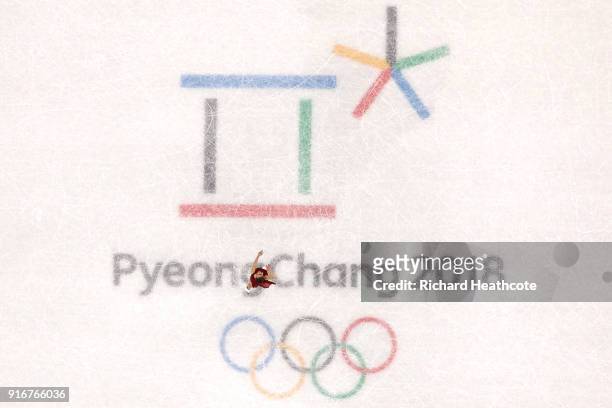 Carolina Kostner of Italy competes in the Figure Skating Team Event  Ladies Short Program on day two of the PyeongChang 2018 Winter Olympic Games...