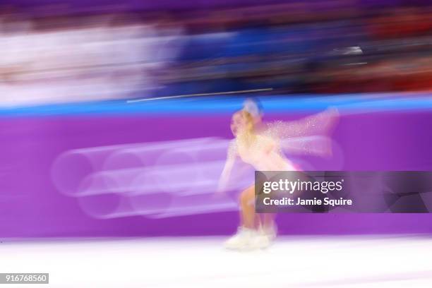 Satoko Miyahara of Japan competes in the Figure Skating Team Event  Ladies Short Program on day two of the PyeongChang 2018 Winter Olympic Games at...