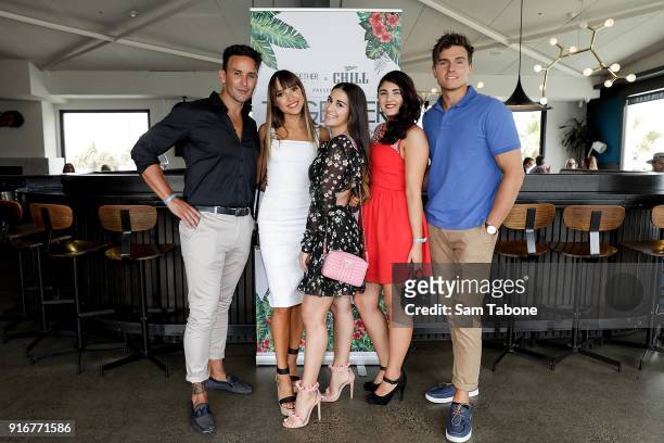 Counter Play cast members Luke Styles,Isabel Dilena, Mikaela Phillips, Marina Diraki and Tyson Martick attend the St Kilda Festival Together Events...