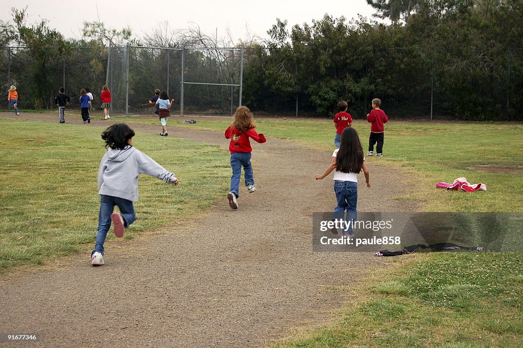 School Children Running