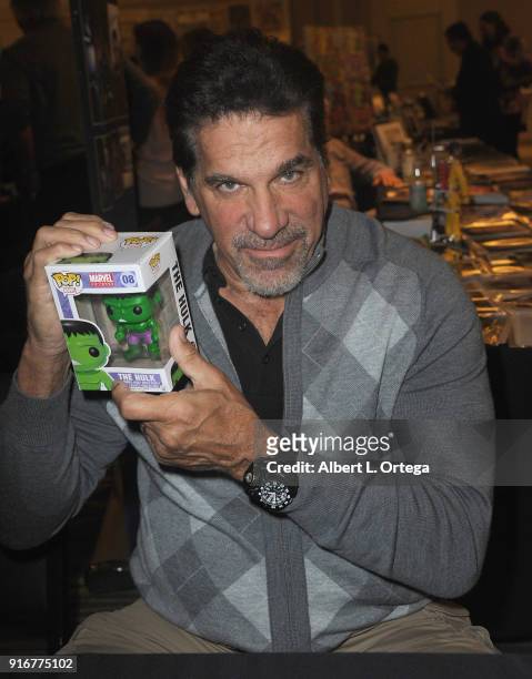 Actor Lou Ferrigno attends The Hollywood Show held at Westin LAX Hotel on February 10, 2018 in Los Angeles, California.