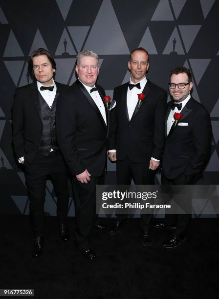 Martin Watt, Alex Wells, Jason Reisig, and Alex Powell attend the Academy of Motion Picture Arts and Sciences' Scientific and Technical Awards...